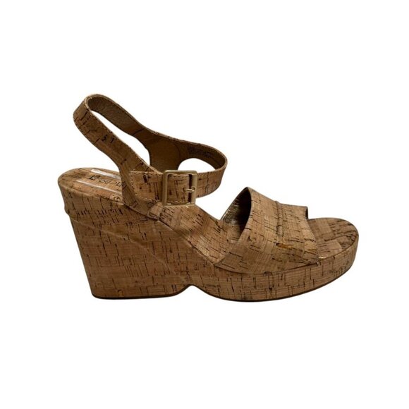 NEW Korks Kork Ease Bardot II Sandal Platform Wedge‎ Cork Natural Size 10 - Picture 2 of 6